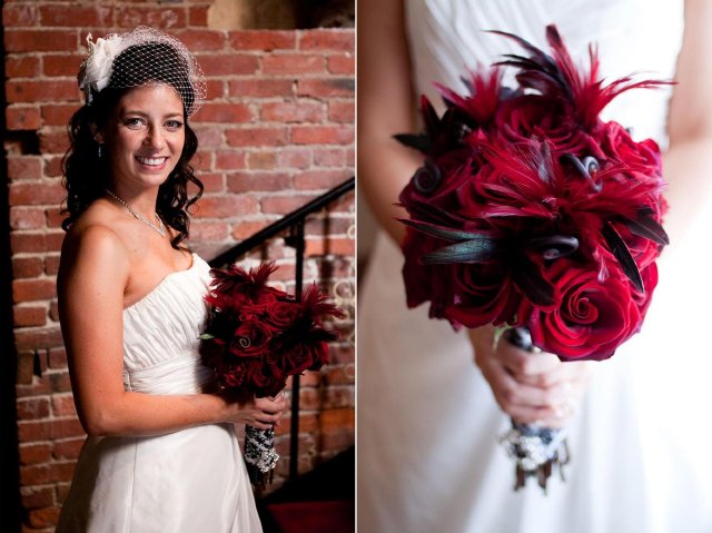 nashville-red-black-feathers-bouquet